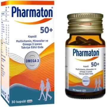 فارمتون 50 پلاس 30 کپسول - امگا 3، مولتیویتامین و مواد معدنی (Pharmaton 50 Plus 30 Capsules - Omega 3, Multivitamin and Minerals)